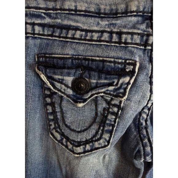 True Religion Joey Super T Flare Jeans Womens Size 25 USA Made Low Rise Bootcut - Picture 7 of 12